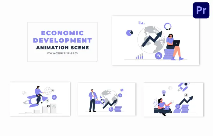 Economic Development Cartoon Flat Style Animation Scene
